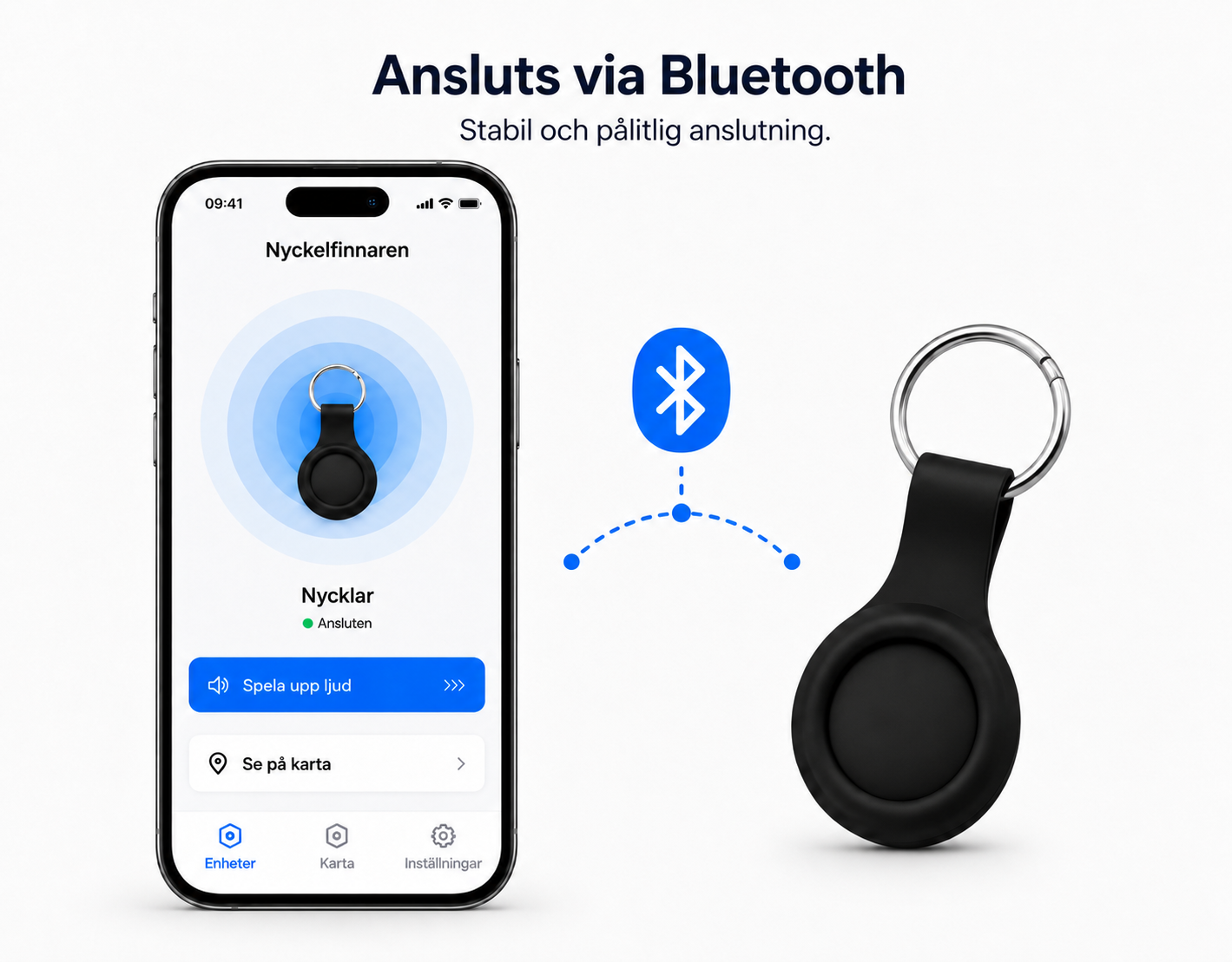 Nyckelfinnaren – Smart Bluetooth-spårare för nycklar & värdesaker
